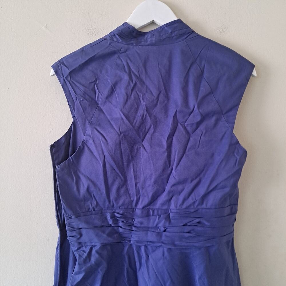 Betsey Johnson Purple Cotton Blend Fit & Flare V-neck Cap Sleeve  Dress - Size12 - Picture 6 of 9